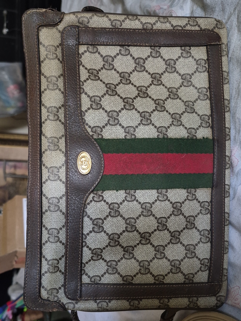 ✨ Vintage Gucci ✨ Iconic GG Monogram Web Stripe Shoulder BagRare Vintage Gucci G